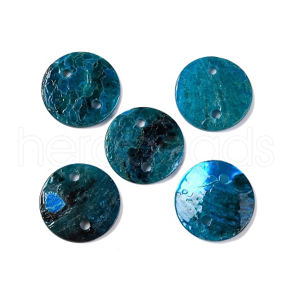 Spray Painted Natural Akoya Shell Connector Charms BSHE-S304-17E-1