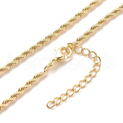 Brass Twist Rope Chains Necklace for Women X-NJEW-P265-15G-1