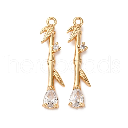 Brass Micro Pave Clear Cubic Zirconia Pendants KK-Z112-27G-1