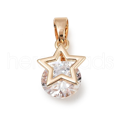 Brass Micro Pave Cubic Zirconia Pendants KK-E795-03KCG-02-1