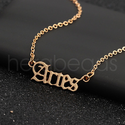 Twelve Constellations Stainless Steel Pendant Necklaces WG80545-03-1