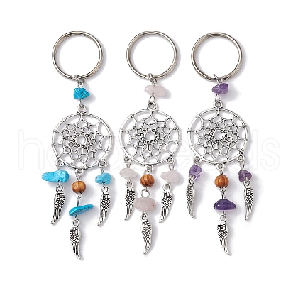 Woven Web/Net with Wing Alloy Pendant Keychain KEYC-JKC00587-S-1