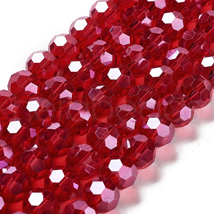 Electroplate Transparent Glass Beads Strands EGLA-A035-T10mm-A01-1