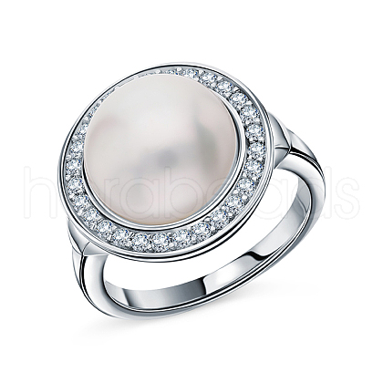 S925 Silver Pearl Zircon Ring French Simple Elegant Luxurious Mother's Day Gift ET1877-2-1