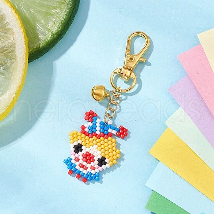 April Fools' Day Glass Seed Beads Pendant Decorations HJEW-MZ00194-1