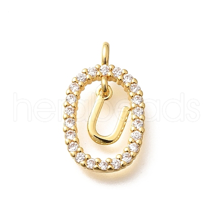 Brass Micro Pave Cubic Zirconia Pendants ZIRC-P123-01G-U01-1
