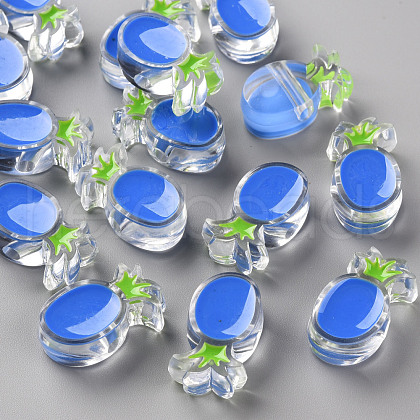 Transparent Enamel Acrylic Beads TACR-S155-002K-1