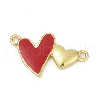 Brass Enamel Connector Charms KK-G526-05G-1