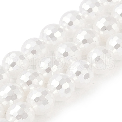 Electroplated Shell Pearl Beads Strands BSHE-C007-A01-02-1