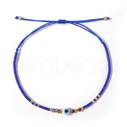 Bohemian Glass Seed Beaded Braided Bead Bracelets EZ3029-9-1