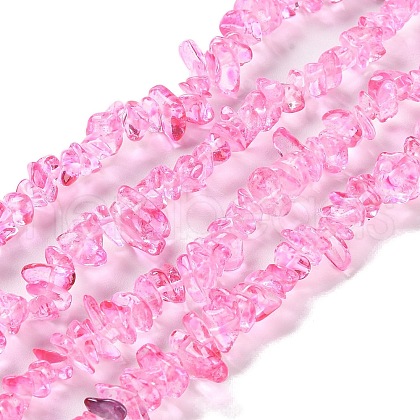 Spray Painted Transparent Glass Beads Strands GLAA-P060-01A-09-1