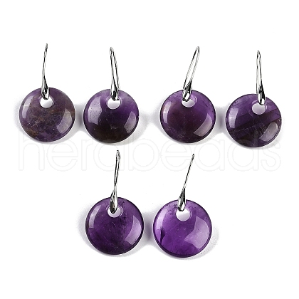 Natural Amethyst Dangle Earrings EJEW-C119-01P-09-1