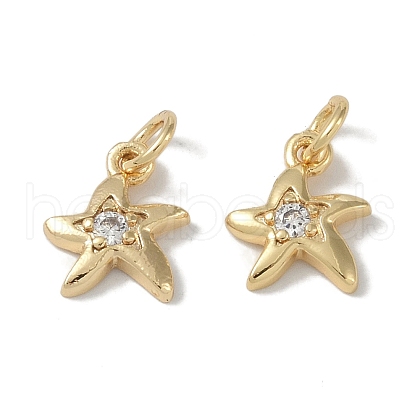 Brass Micro Pave Clear Cubic Zirconia Pendants KK-S367-15A-1