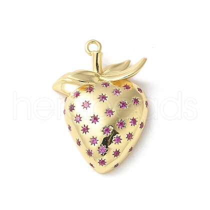 Brass Micro Pave Cubic Zirconia Pendants X-KK-P290-39G-1