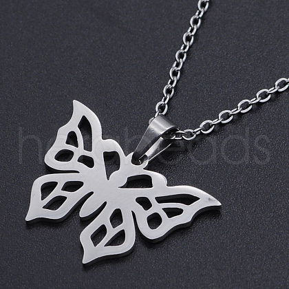 Non-Tarnish 201 Stainless Steel Pendants Necklaces NJEW-S105-JN709-45-1-1