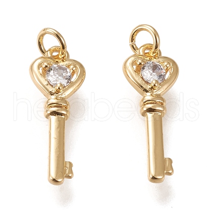 Brass Micro Pave Cubic Zirconia Pendants KK-K246-39G-1