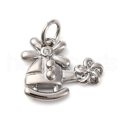Brass Micro Pave Cubic Zirconia Pendants KK-P308-64P-1