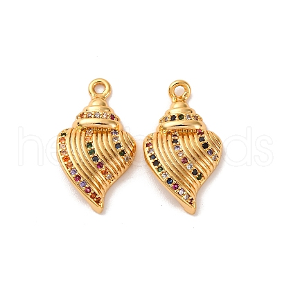 Brass Micro Pave Cubic Zirconia Pendants KK-K382-62G-1