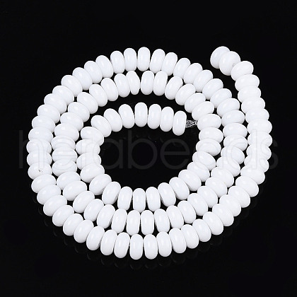 Opaque Spray Painted Glass Beads GLAA-ZX008-6mm-18G-1