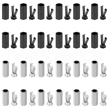 DICOSMETIC 40Pcs 2 Colors Alloy Aglets for Shoelaces FIND-DC0004-99-1