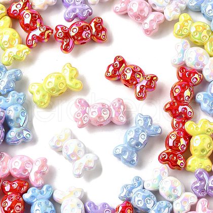 UV Plating Opaque Acrylic Beads MACR-F083-10-1