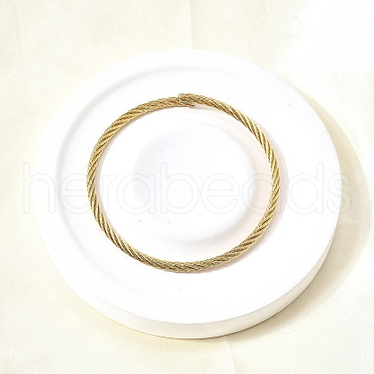 304 Stainless Steel Bangles for Women Men BJEW-Z131-01G-1