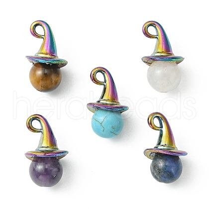 Natural & Synthetic Mixed Gemstone Pendants PALLOY-JF02183-1