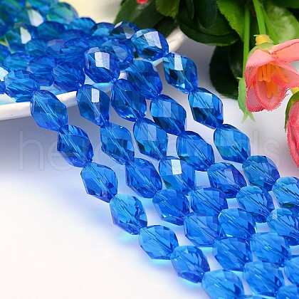 Faceted Polyhedron Imitation Austrian Crystal Bead Strands G-M190-13x10mm-25A-1