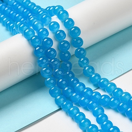 Baking Painted Imitation Jade Glass Round Bead Strands DGLA-Q021-8mm-13-1