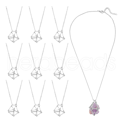 Unicraftale 10Pcs 201 Stainless Steel Macrame Pouch Empty Stone Holder for Pendant Necklaces Making MAK-UN0001-52-1