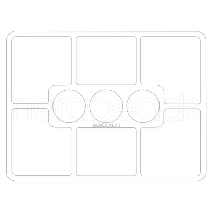 Rectangle 9 Pocket Acrylic Tray Router Templates for Woodworking FIND-WH0420-59-1