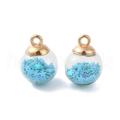 Glass Round Pendants GLAA-P063-01G-04-1
