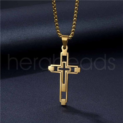 Stainless Steel Box Chain Necklaces EZ4828-1-1