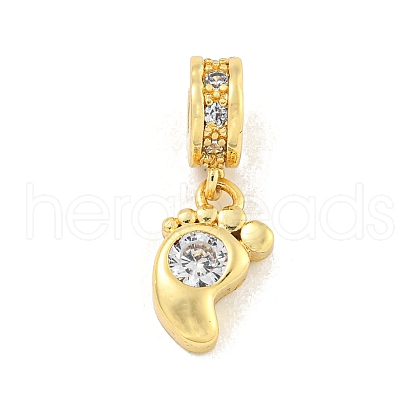 Brass Micro Pave Clear Cubic Zirconia Pendants KK-U007-02G-08-1