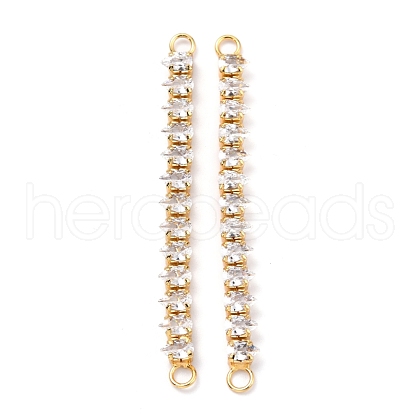 Brass Clear Teardrop Cubic Zirconia Links Connectors ZIRC-G170-20G-1