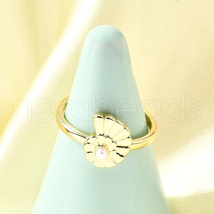 Ocean Styles Brass Cuff Rings for Women RJEW-F184-12G-1