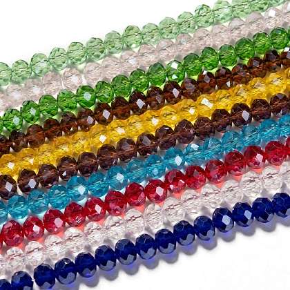 Electroplate Glass Beads Strands EGLA-X0007-01C-6mm-1