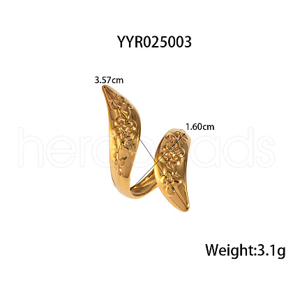 Stainless Steel Snake-Shaped Cuff Rings for Women FT0606-3-1