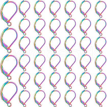 SOFPLATE 40Pcs 304 Stainless Steel Leverback Earring Findings STAS-SP0001-10RC-1