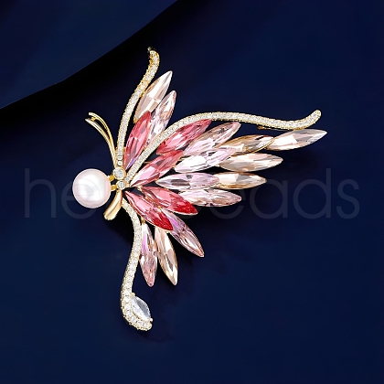 Butterfly Alloy Rhinestone Brooches for Backpack Clothes PW-WGFD049-02-1