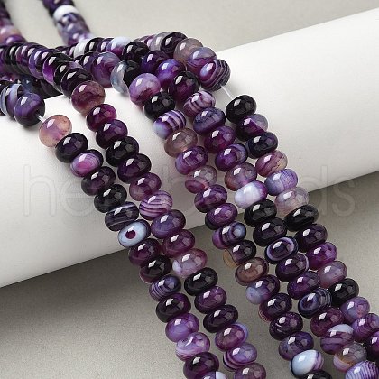 Natural Banded Agate Beads Strands G-F790-I01-01O-1