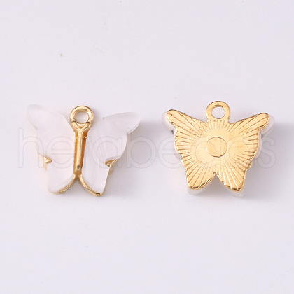 Alloy Acrylic Pendants ENAM-R136-01K-1