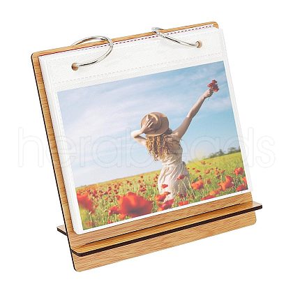 Wood Desktop Calendar Photo Album AJEW-WH0258-765C-1