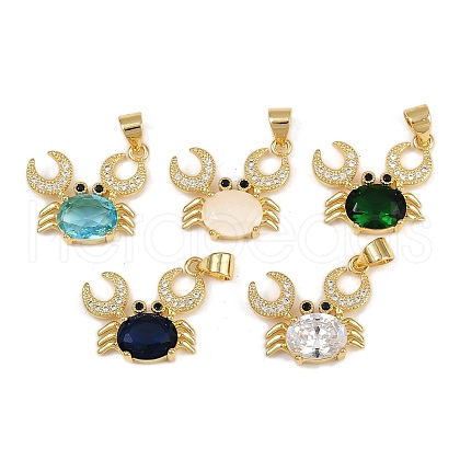 Brass Micro Pave Cubic Zirconia Pendants KK-A257-18G-1