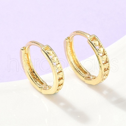 Heart Brass Hoop Earrings EJEW-Z102-21G-1