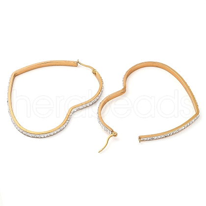 304 Stainless Steel Heart Hoop Earrings EJEW-S242-01G-J-1