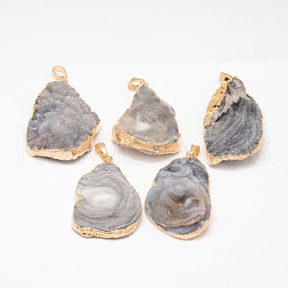 Nuggets Natural Druzy Agate Pendants G-L447-04-1