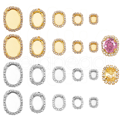   40Pcs 10 Styles Brass Cabochon Connector Setting RB-PH0001-19-1