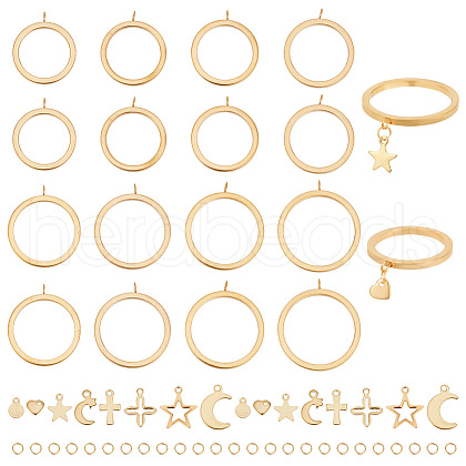 DELORIGIN DIY Charms Finger Ring Making Kit DIY-DR0001-24-1