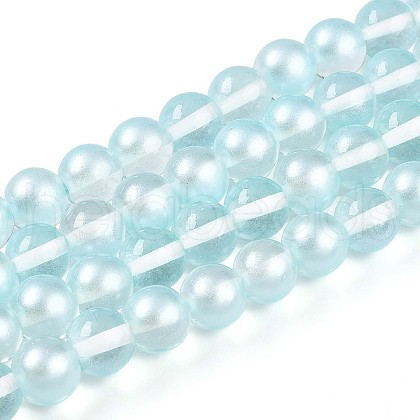 Baking Painted Transparent Glass Beads Strands DGLA-N011-10mm-05-1